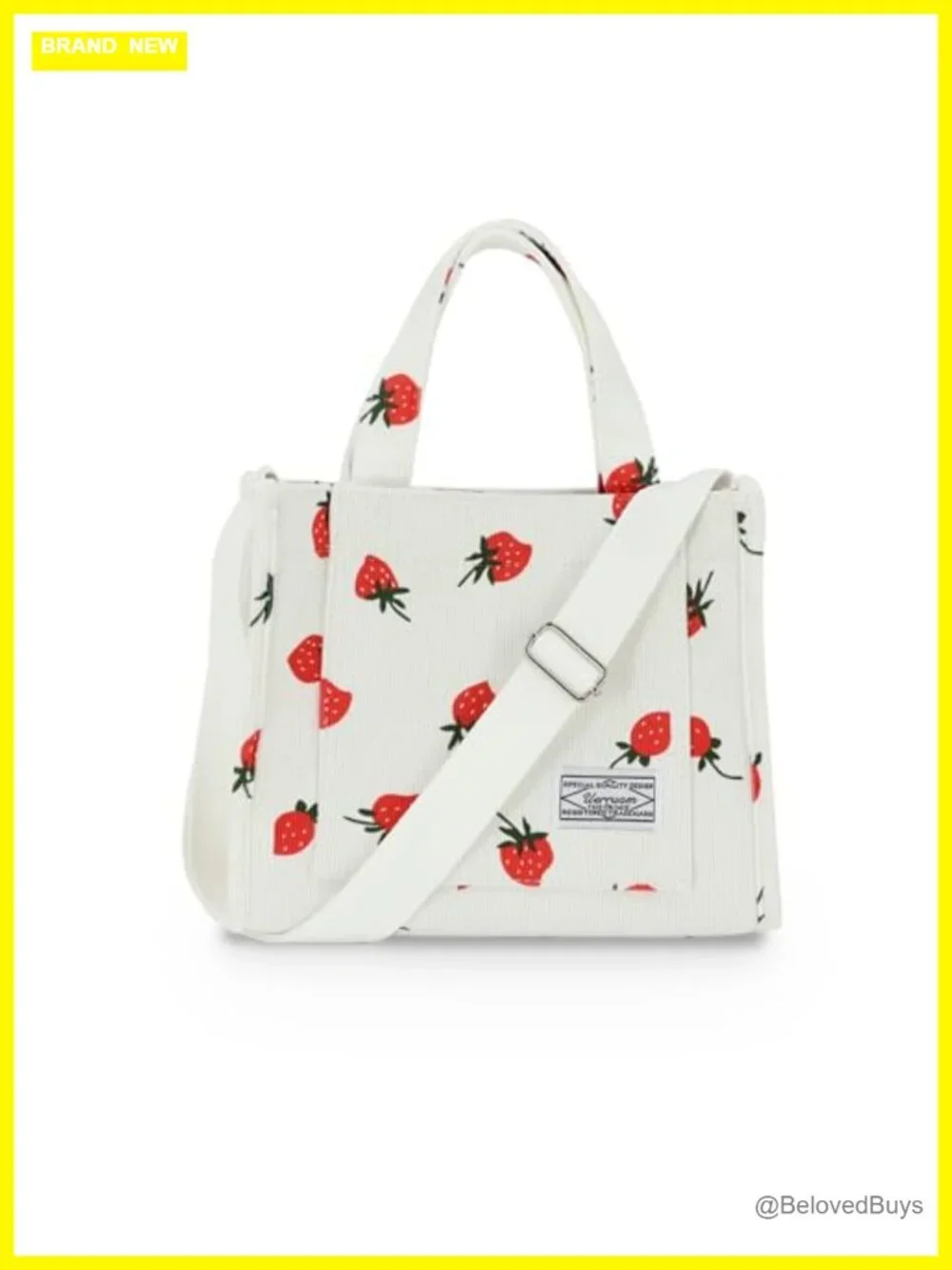 Corduroy Tote Bag with Compartments for Work Travel College